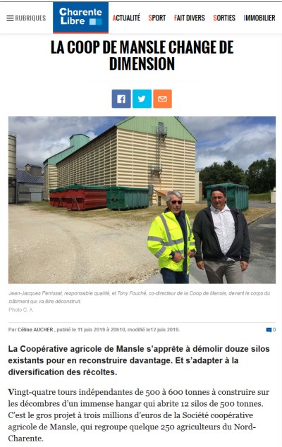 Coopérative Agricole de Mansle en Charente